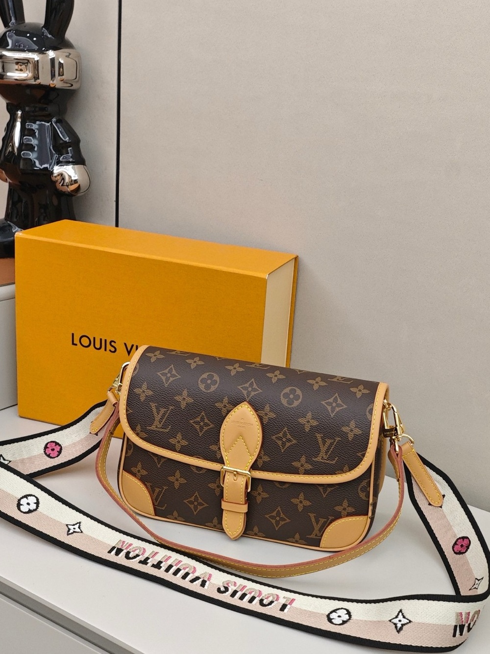 Louis Vuitton Monogram Canvas Crossbody Bag in Brown